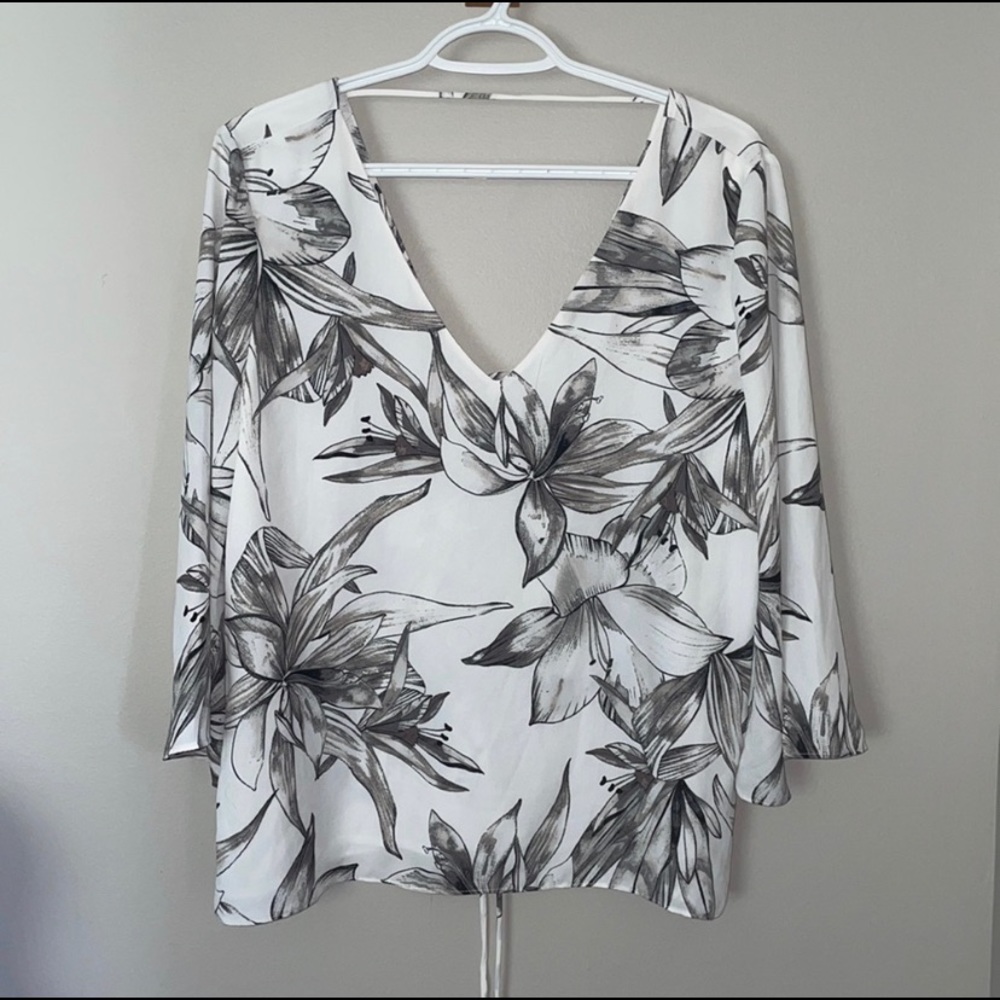 Open Back Floral Dynamite Blouse